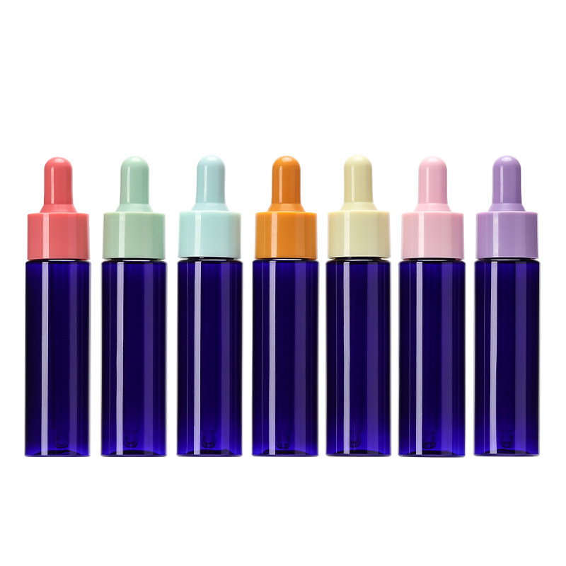 Xumin embalaje 30mlPET botella cuentagotas azul pequeña capacidad sub-botella color macaron esencia botella líquida image 6
