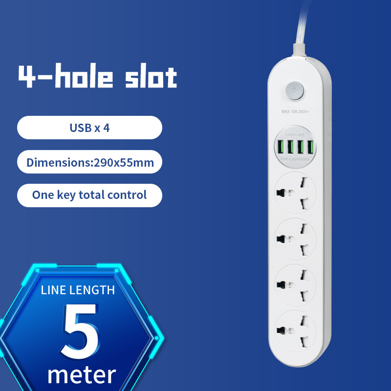 Euro con cable enchufe USB multi-orificio bit enchufe tablero de enchufe doméstico intercambio universal internacional enchufe transfronterizo al por mayor