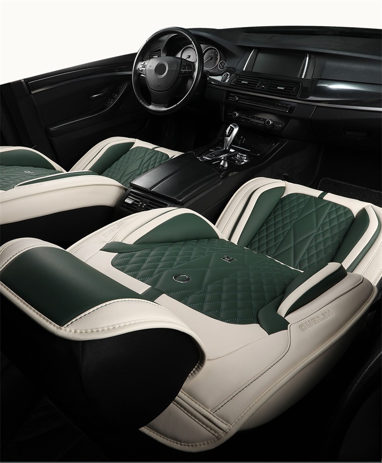 Car Seat Cushion, Suitable for All Seasons, Breathable in Summer, New Style, Fresh, Full Leather Seat Cover, Car Seat Cover, Waist Protection Integrated Seat Cushion