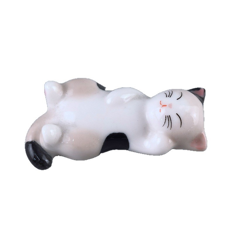 Animal encantador cerámica gato pequeño ornamento bolígrafo palillos porta palillos porta palillos porta palillos almohada de hotel tienda de materiales diarios soporte de palillos