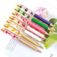 创意新款干花入油圆珠笔 DIY漂浮物入油水晶水油笔广告礼品笔批发