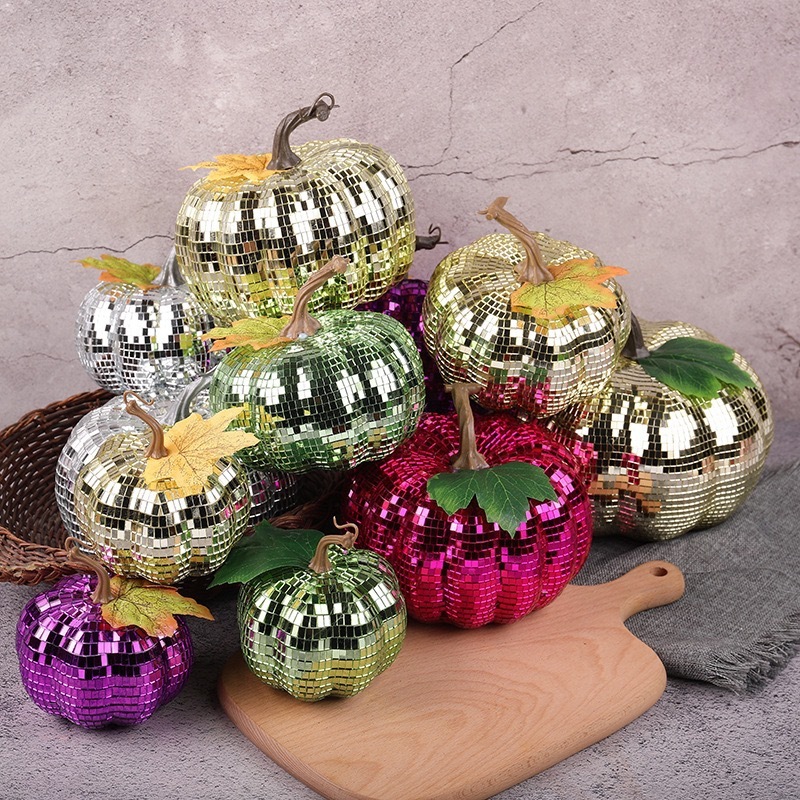 新しい模擬ガラスビーズミラーカボチャクロスボーダーハロウィンパーティー家の装飾モデル装飾品在庫卸売|undefined