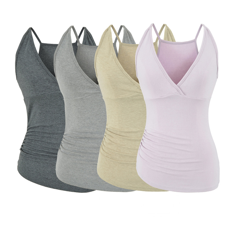 Ins hot girl sexy deep V-neck sleeveless tank top for women, autumn and winter, waist-cinching, soft and stretchy yoga ruched tight-fitting camisole Ins hot girl sexy deep V-neck sleeveless tank top for women, autumn and winter, waist-cinching, soft and stretchy yoga ruched tight-fitting camisole
