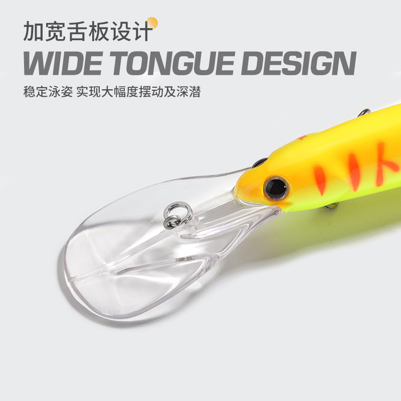 Luya cebo mino tablero de lengua larga traje de buceo profundo tiro largo agua flotante agua dulce rebordear pescado negro pesca de mar bajo matar cebo falso