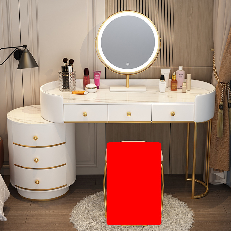1.2m 흰색 테이블 + 원형 캐비닛 + 거울 (스툴 제외) TLMS-라운드 스타일