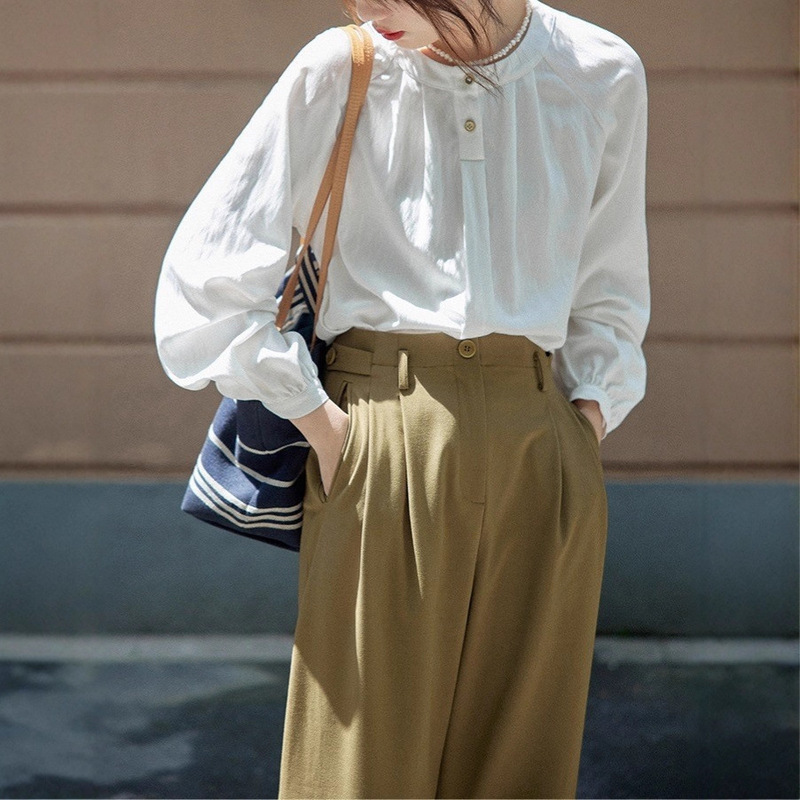 Porto Diary Practical Slimming French Shirt Women's Tops Early Autumn Design Niche Porto Diary Practical Slimming French Shirt Women's Tops Early Autumn Design Niche