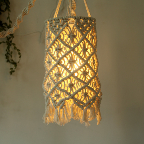 Nordic ins chandelier Bohemian hand-woven pendant creative B&B home soft decoration lampshade