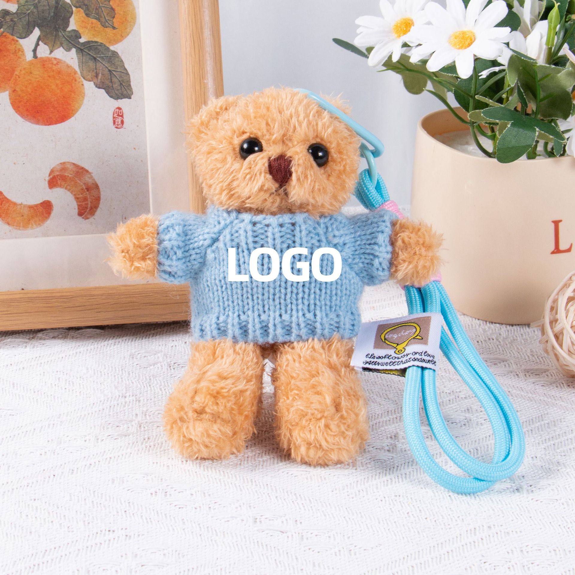 Teddy Bear Keychain Colgante Bolsa accesorios de ropa impresa LOGO vestido Teddy Teddy Doll juguetes de peluche