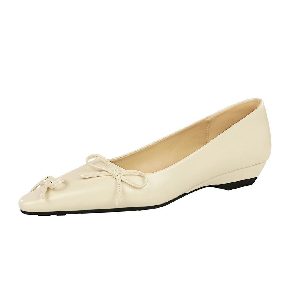 Elegant Women's Pointed Wedge Heel Pumps With Bowknot Detail_voghion.com