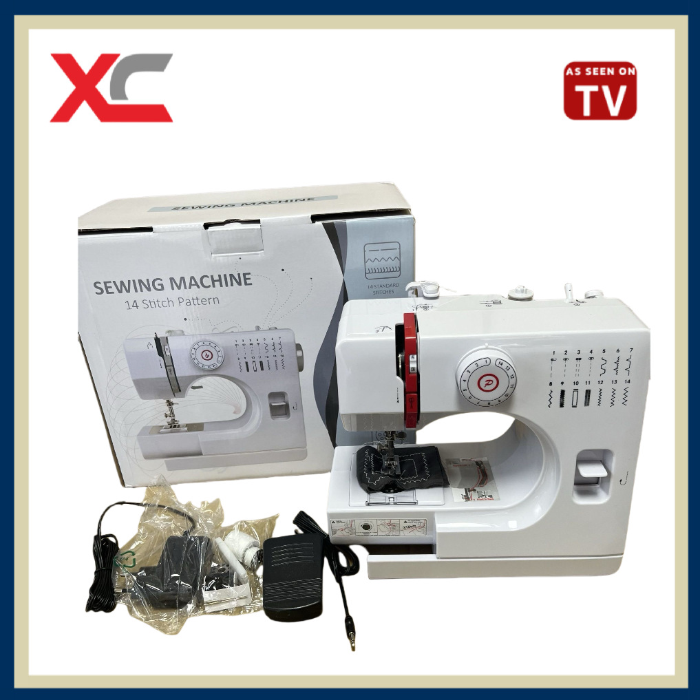 跨境725缝纫机电动家用全自动14线型双针便携式多功能锁边机批发
