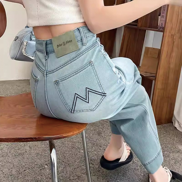 莱赛尔凉感直筒裤裤女2025夏季薄高腰小个子窄版软牛仔九分烟管裤|undefined
