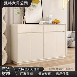 奶油鞋柜家用门口靠墙现代简约客厅玄关入户一体收纳储物柜大容量
