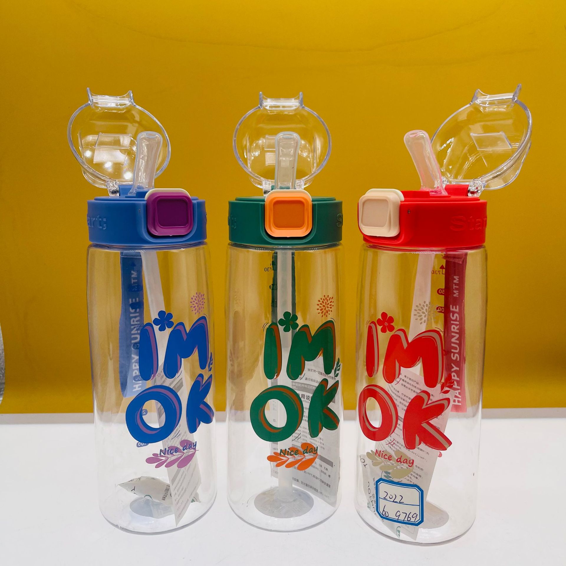 Dumedo 2022PC plástico taza de paja estudiante deportes al aire libre botella de agua portátil taza de agua taza de espacio fábrica al por mayor