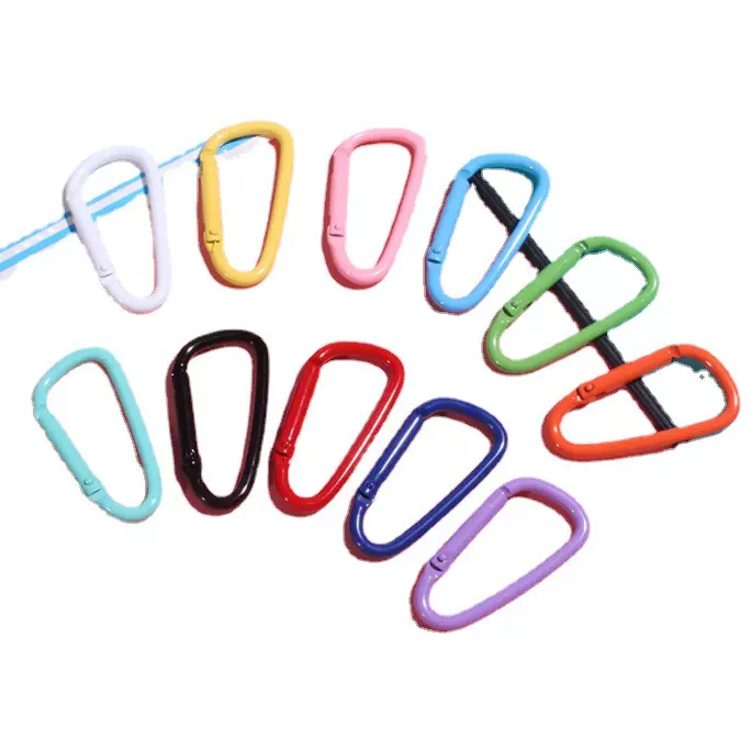 5号彩色烤漆登山扣 D型弹簧钩 糖果色公仔背包挂件