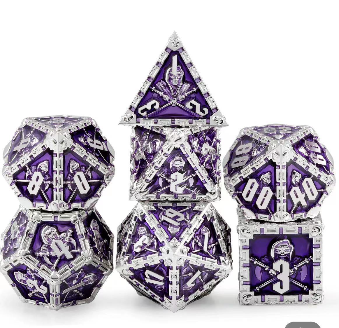 Dados de metal dnd dragón y mazmorras juego de mesa juego de dados sólidos trpg running ground poliedro cromado