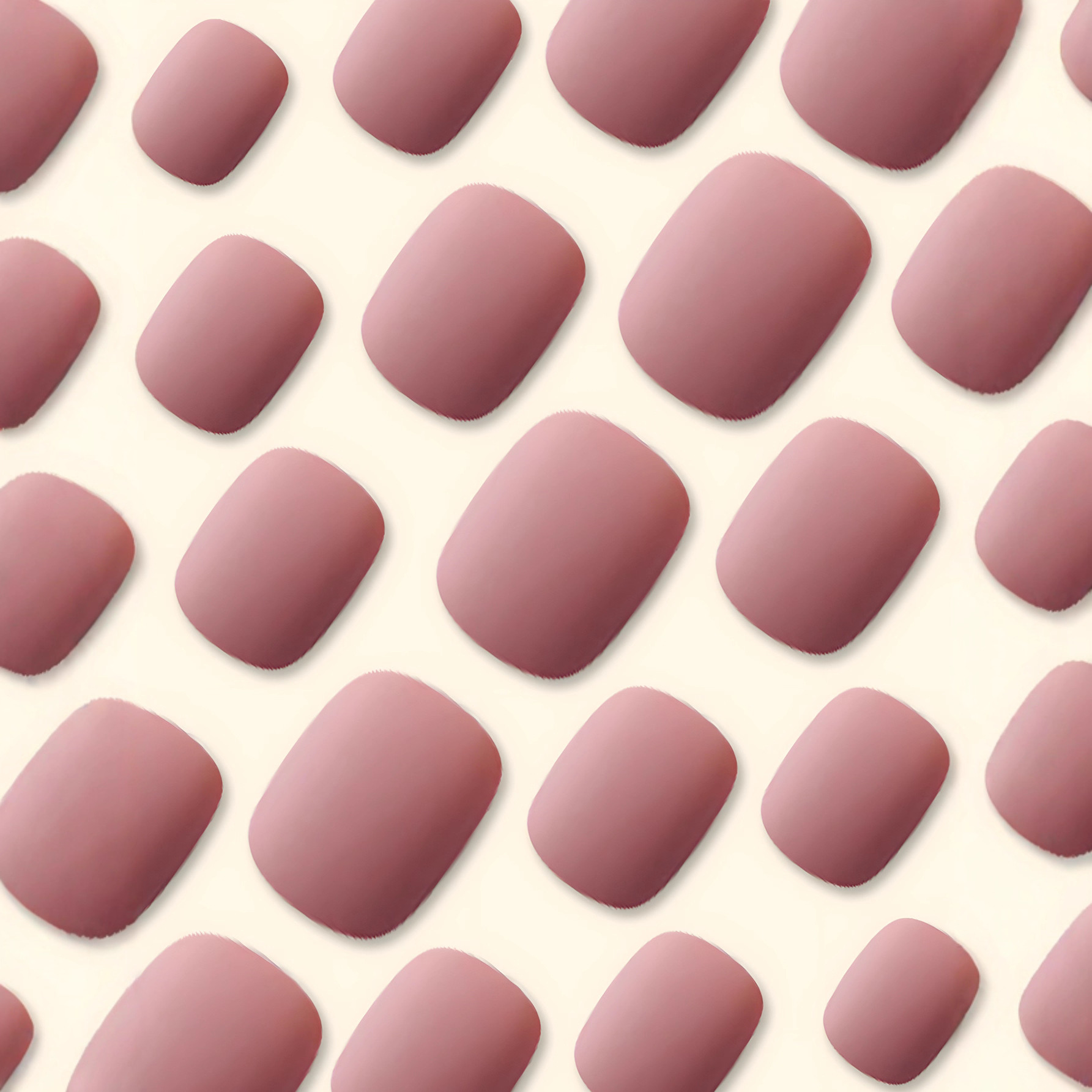 Comercio exterior mate corto pieza de uñas de frijol de color sólido ambiente suave parche de uñas 24 piezas de elegante desgaste de uñas