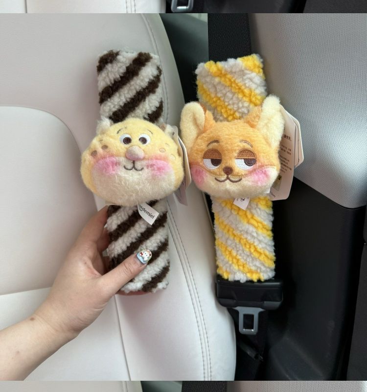 Cute Zootopia Judy Nick Car Seatbelt Shoulder Pad Cartoon Cute Plush Doll Anti-Strangling