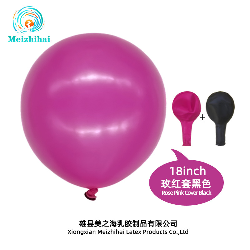 Meizhihai cubierta roja globo de látex negro decoración de cumpleaños de alto nivel escenario de fiesta personalizada