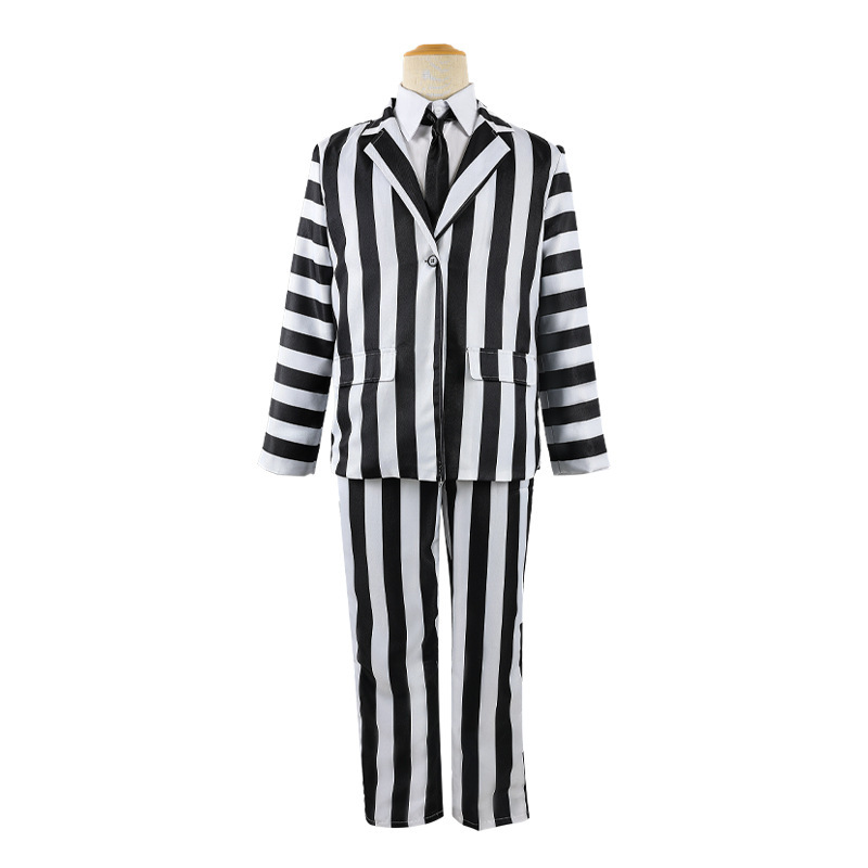 ハロウィーン新作cos衣装陰間大法師甲殻虫汁コスプレストライプスーツセット演出服|undefined