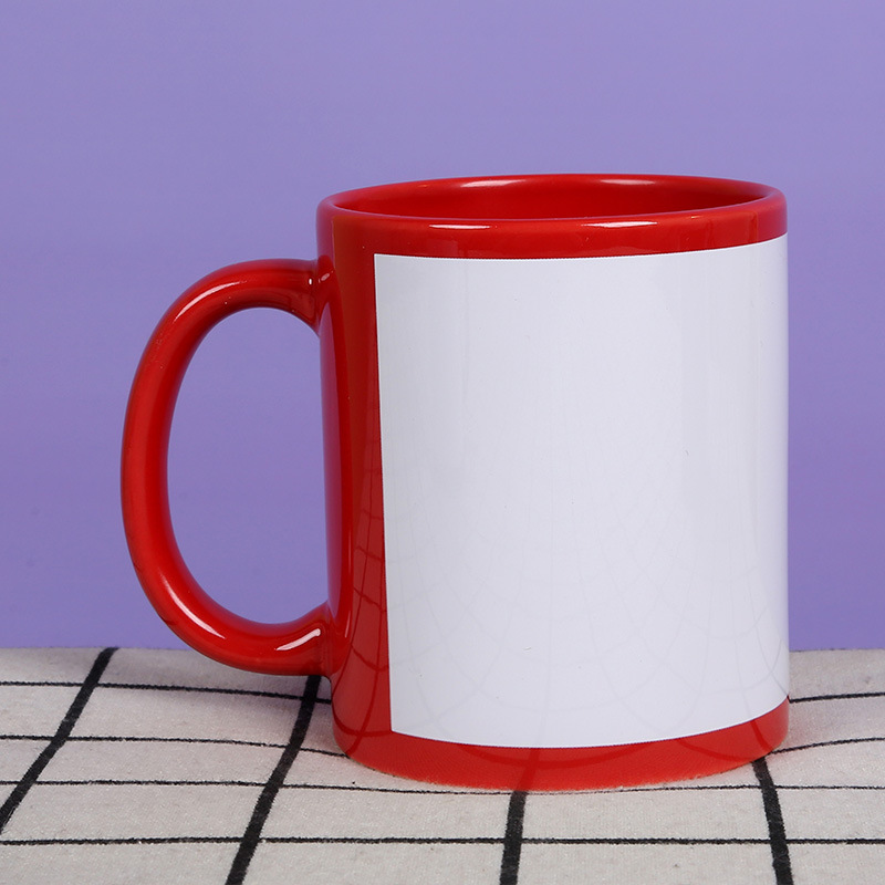Fabricante al por mayor de alta temperatura de fabricación de cerámica personalizada foto de patrón de taza de color fijo logotipo de marca de taza