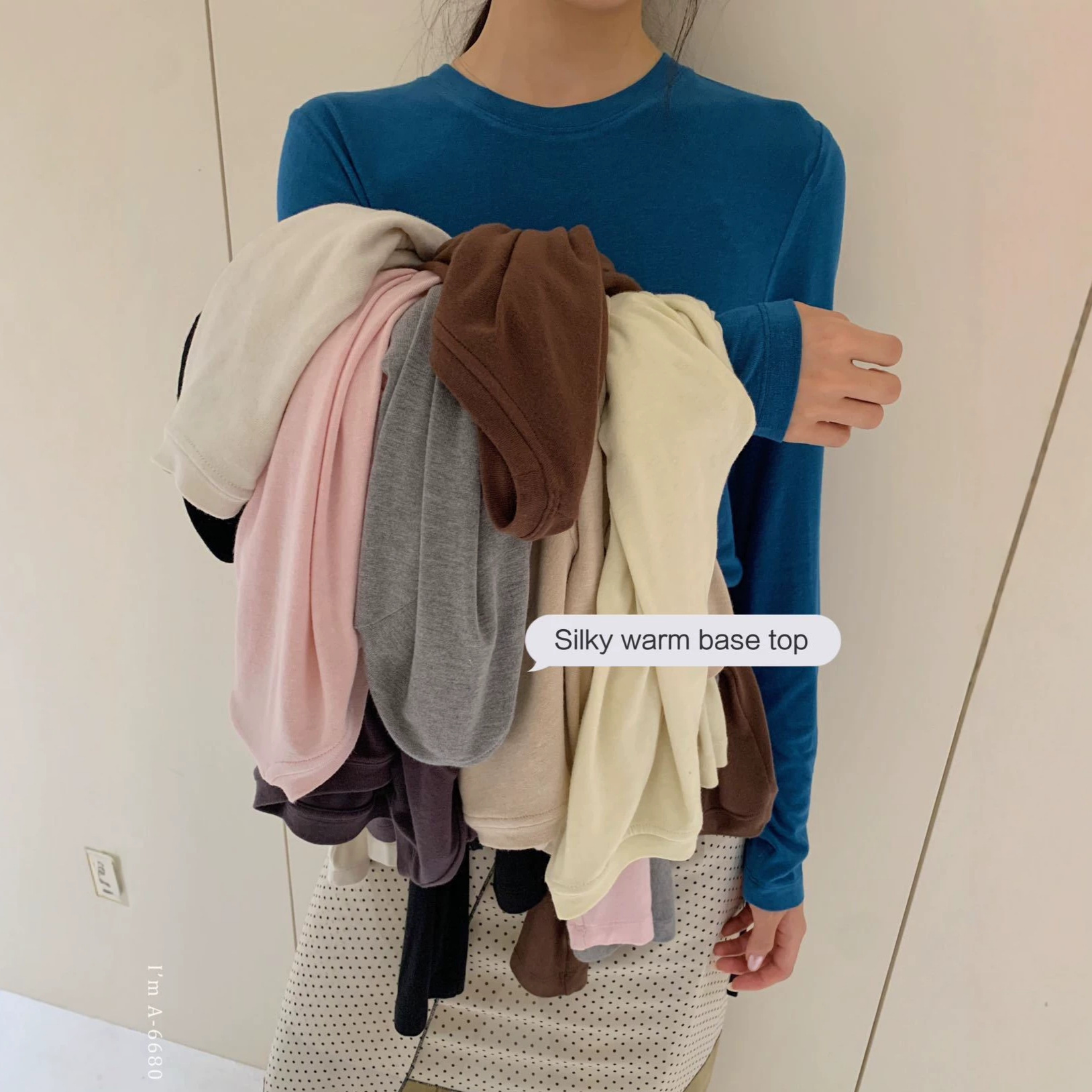 AMOMI Autumn/Winter Round Neck Comfortable T-Shirt for Women, Simple Basic Skin-Friendly Base Shirt, High Elasticity Long Sleeve Top