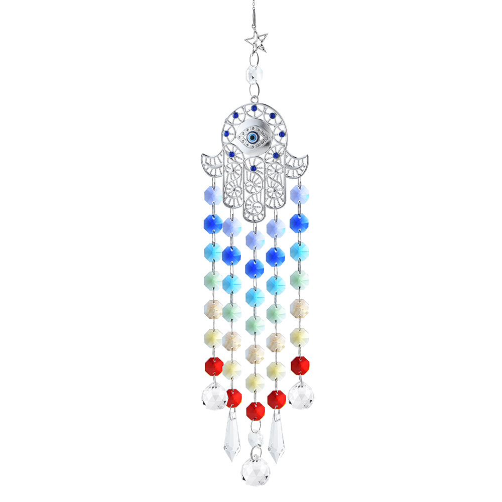 Suministro directo de fábrica suministro transfronterizo Arco Iris jardín decoración Ojo del Diablo Árbol de la vida Crystal Sun Catcher colgante