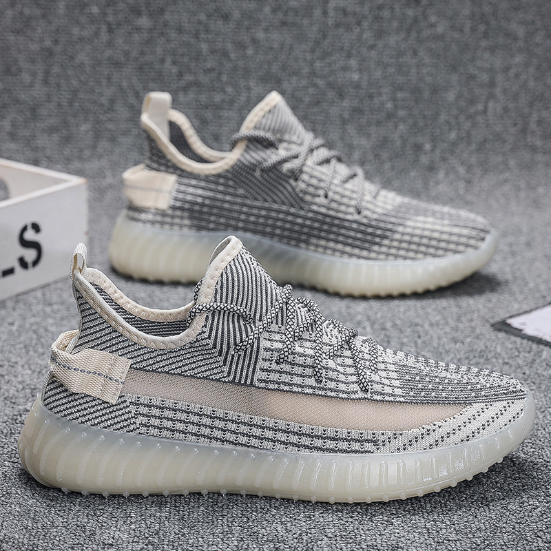 Flying Shoes Men's Mesh Surface Breathable Sports Knitted Shoes Mesh Shoes Casual Shoes Men's Running Shoes Coconut Shoes Jelly Sole Shoes