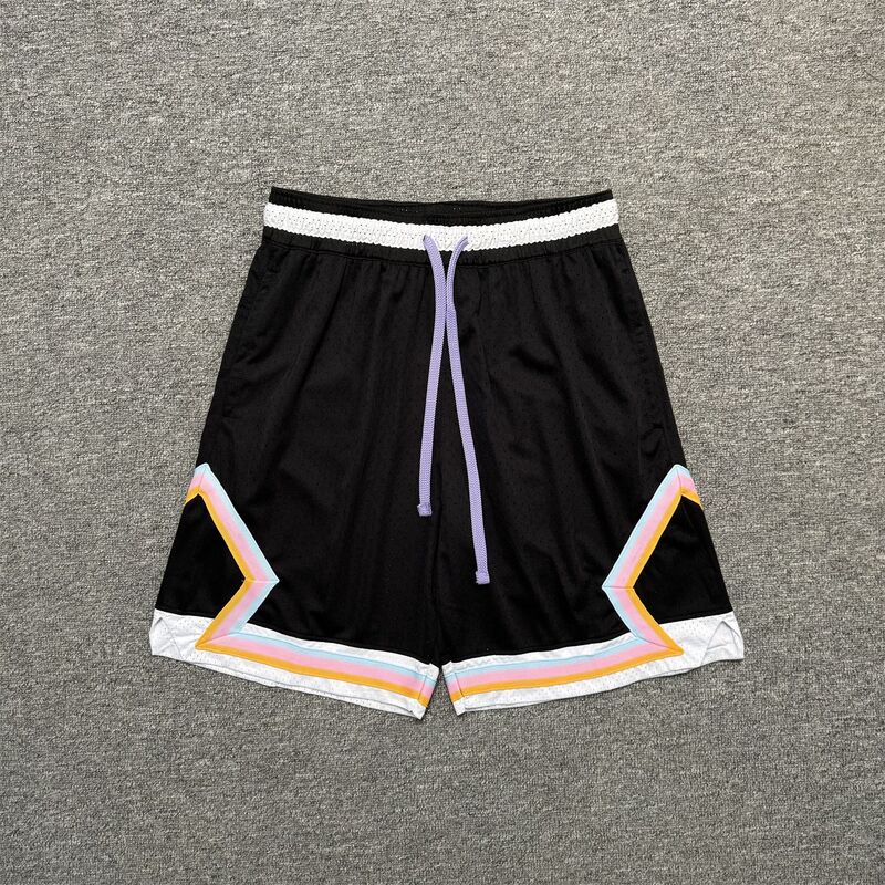 Cross-Border Blank Version New Mesh American-Style Knee-Length Shorts for Running, Fitness, and Basketball Sports