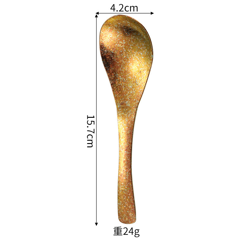 纯正钛勺子汤勺家用户外纯钛冰花调羹汤勺高温着色健康钛勺子餐厅|undefined