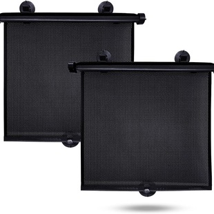 Cross-border direct supply telescopic car side shield sunshade roller type perforated suction cup sunshade in stock factory direct sales