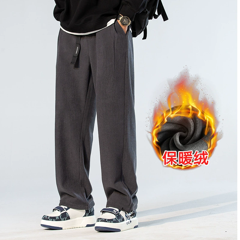 Плотные спортивные штаны с завязками на щиколотке, мужские весенне-осенние повседневные брюки, зимние модные брендовые американские серые спортивные штаны на флисовой подкладке