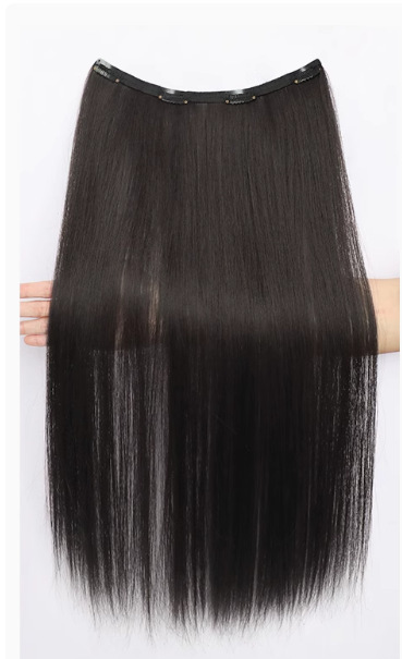 女性用千鳥ウィッグ、ワンピースヘアピース、ふわふわ増毛、目に見えないシームレスな模擬ロングストレートヘア、超軽量かつ薄いヘアピース|undefined