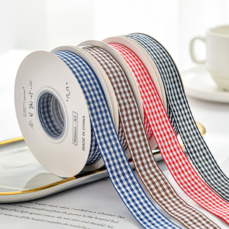 2cm Scottish Plaid Ribbon Handmade DIY Hair Accessories Ribbon Baking Cake Decoration Bow Ribbon Factory Wholesale