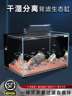 Fish Tank Living Room Small Desktop Fish Tank Home Tv Cabinet Fish Tank Ultra-White Glass Back Filter Self-Circulating Aquarium