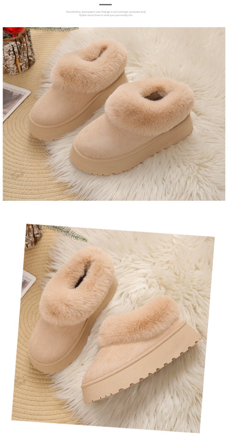 A new winter slip-on snow boots women's shoes plush one cotton shoes plus velvet thickened_voghion.com