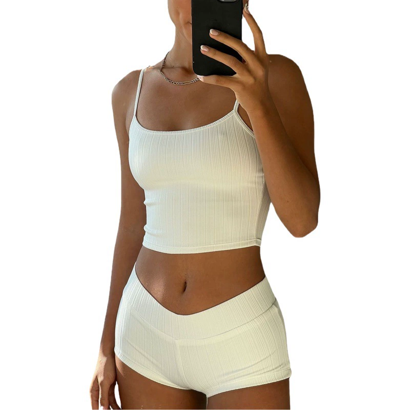 Новинка лета 2025: комплект женской домашней одежды (топ и шорты) для трансграничной торговли в европейском и американском стиле