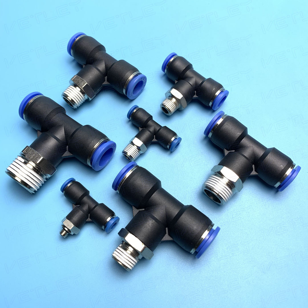 三通螺纹接头 PT 4/6/8/10/12-01/02/03 三通正螺纹快插 亚德客型