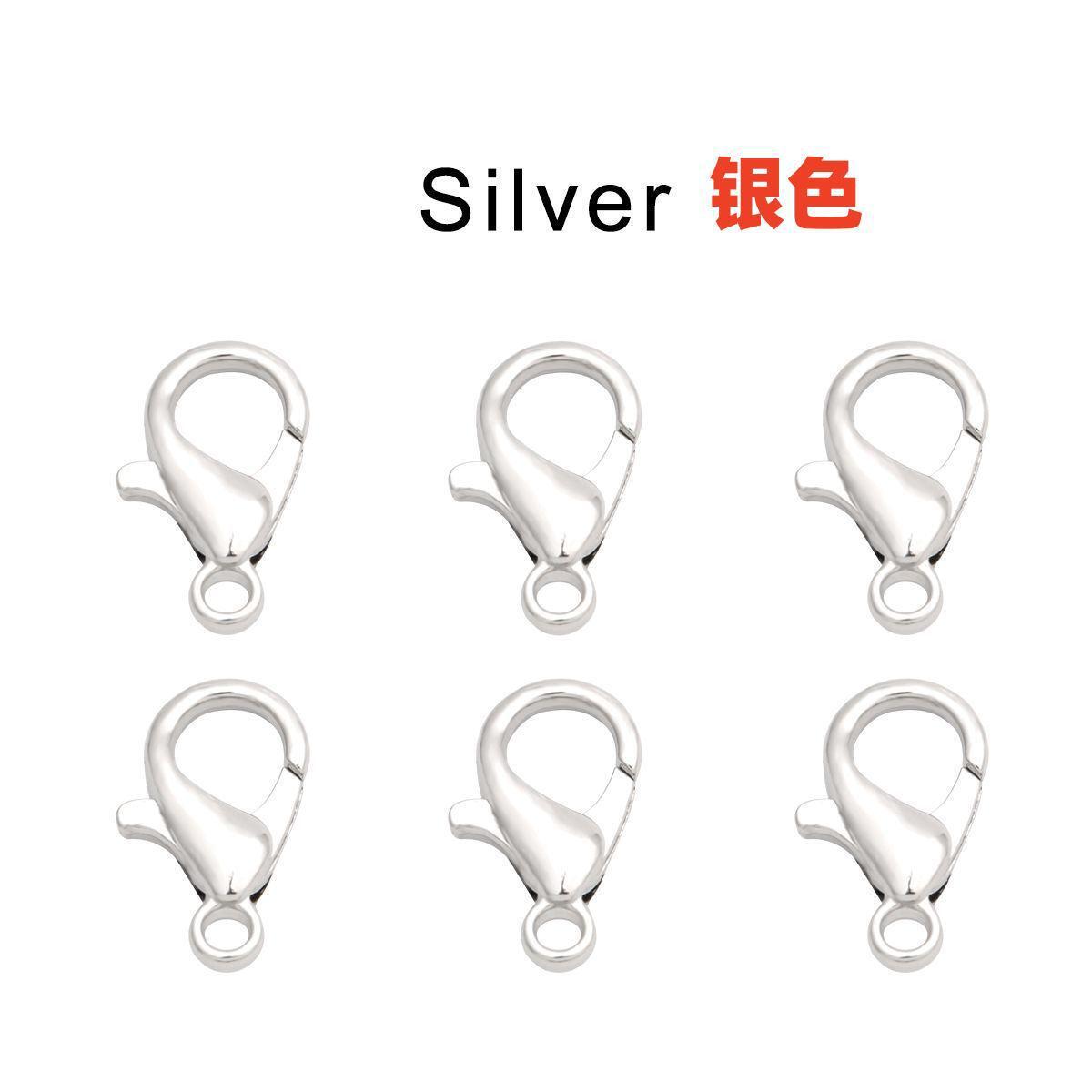 10mm/12mm fuerte retención de color hebilla de langosta oro plata KC oro blanco K color mezclado material de accesorios de aleación de bricolaje al por mayor