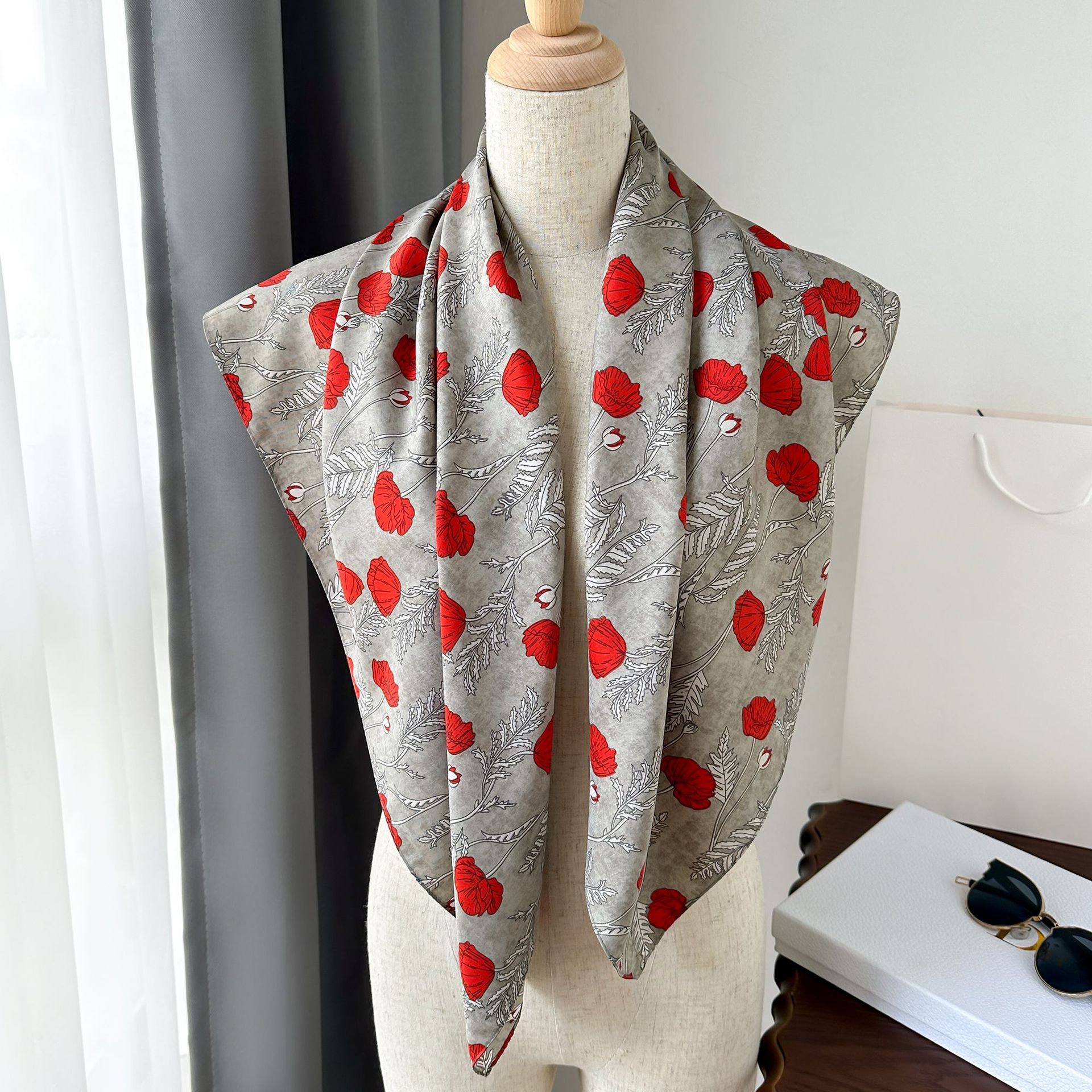 Seidenschal Quadratisch Paisley Muster Halstuch Für Damen_voghion.com