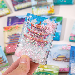亞克力流沙款冰箱貼城市景區磁貼文化創意禮品旅遊紀念品