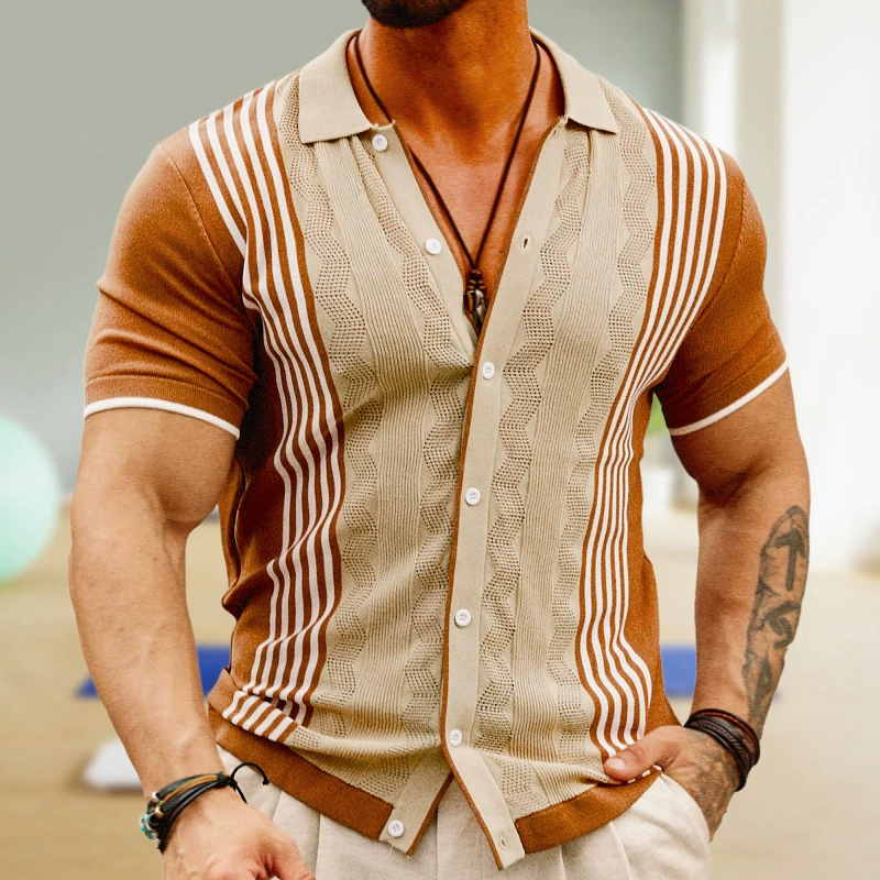 Летняя новая крутая шелковая шерстяная деловая рубашка-поло без пиллинга, европейский и американский Мужской Повседневный свитер SY0062