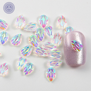 Resin Water Drop Rhinestones, Marquise Flat-Back Rhinestones, Starlight Faceted Nail Art Rhinestones, Aurora Nail Art Decorations, Rhinestones Sold by Weight