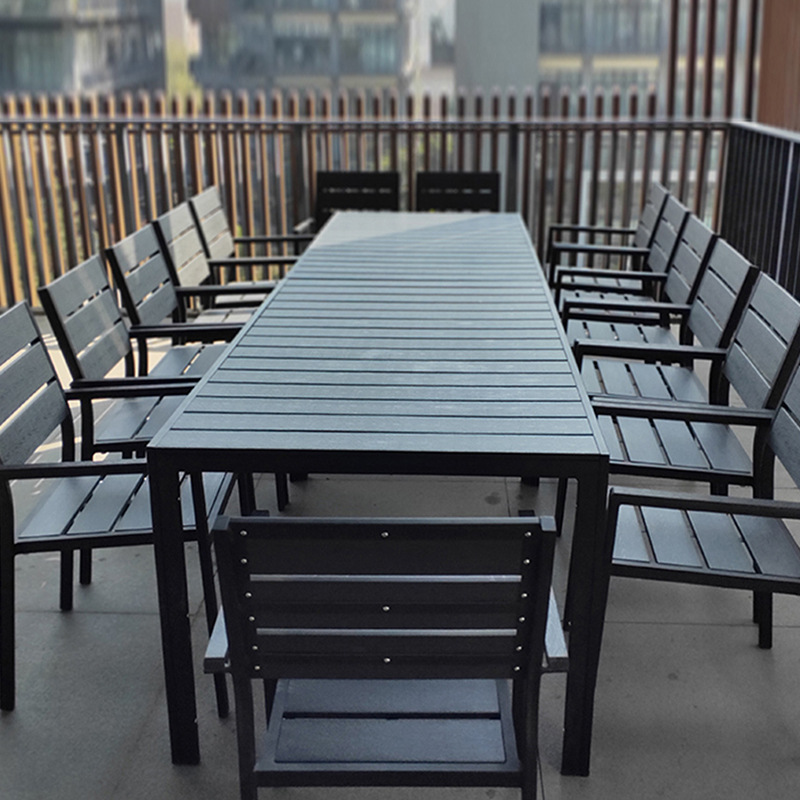 Luz de lujo retro nórdico al aire libre madera maciza mesas y sillas combinadas patio terraza jardín al aire libre madera maciza terraza mesas y sillas