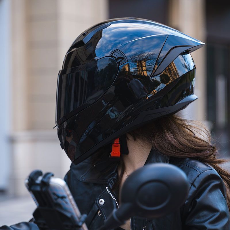 Motorcycle Full-Face Helmet for Men, 3C Certified, Racing Style, All-Season Universal, Personalized Motorcycle Riding Full-Cover Warm Helmet for Women