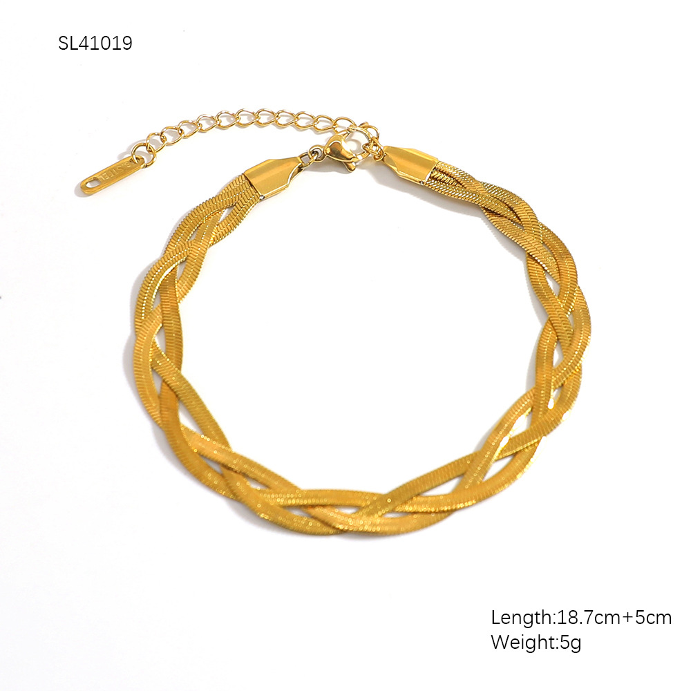 6g Weight 0.03µm-0.05µm Gold Plating Thickness PVD Coated Gold Plating Process Real Gold Plated Plating Material Bracelets Classification 304 Stainless Steel Chain Material 18K Gold Plating Color 1 Piece Quantity Holiday, Daily Occasion 304 Stainless Steel Material Geometric Pattern Women's Gender Simple Style, Classic Style Style Waterproof Non Tarnish Craft PVD Coated Real Gold Plated 18K Gold Geometric 304 Stainless Steel Simple Style Classic Style Waterproof Non Tarnish 304 Stainless Steel Bracelets 17