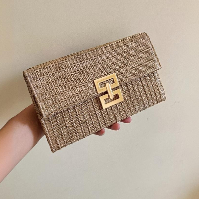 Bag Women's Clutch Casual Woven Bag 2023 Spring and Summer New Cross-border European and American Style Straw Woven Bag Foreign Trade Women's Bag Bag Women's Clutch Casual Woven Bag 2023 Spring and Summer New Cross-border European and American Style Straw Woven Bag Foreign Trade Women's Bag