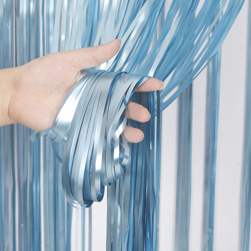 New Thickened Kindergarten Decoration Wedding Decoration Wedding Celebration Request Wedding Background Wall Stage Tassel Matte Rain Silk Curtain 