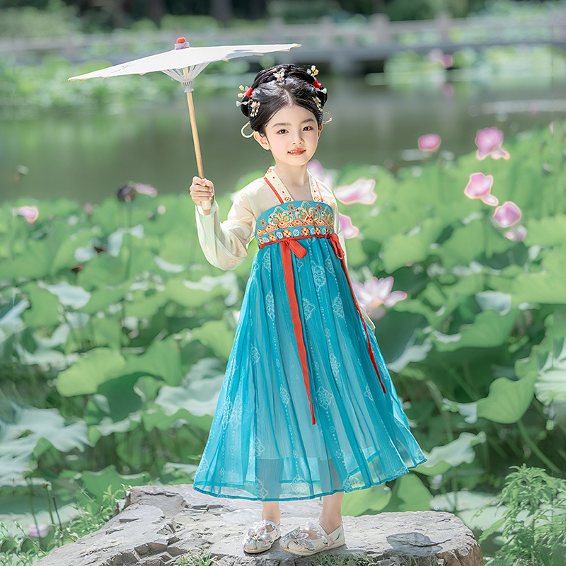 汉服女童秋款儿童古风超仙襦裙中国风2025新款春秋女款古装连衣裙|undefined