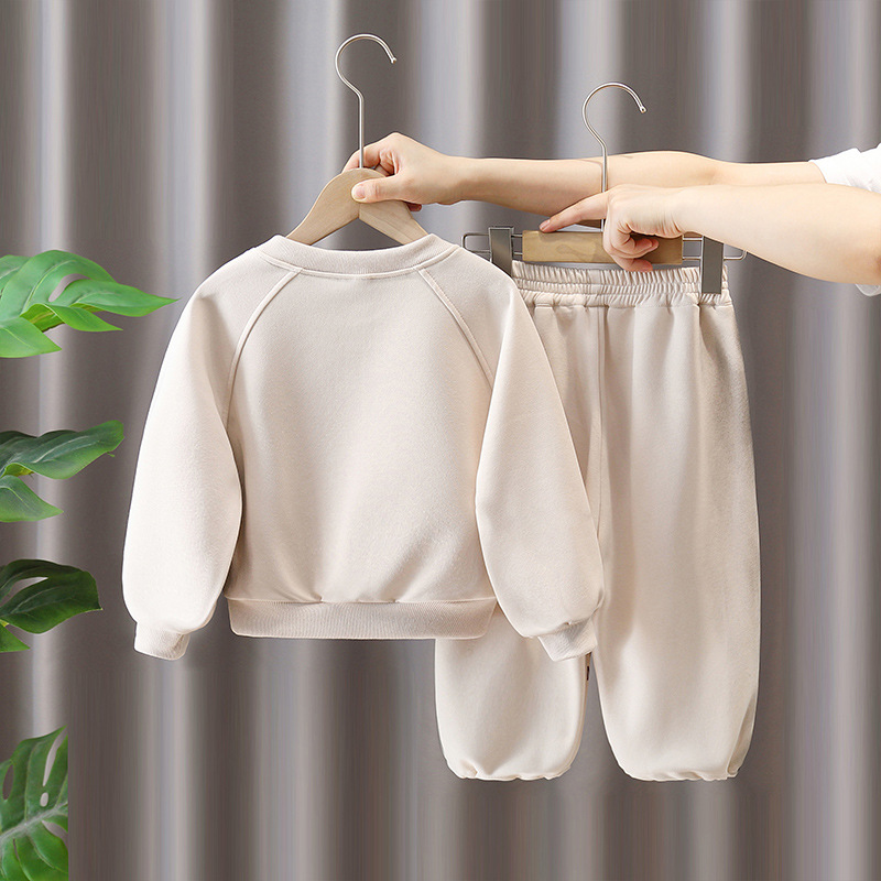 6316 Traje casual para niños Otoño 2025 Nueva ropa deportiva para niños Suéter de dos piezas