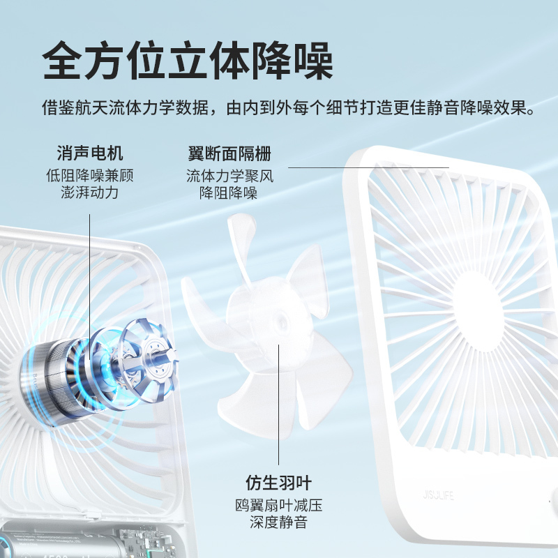 桌面小风扇超轻音迷你便携式办公室桌大风力随身可叠手持usb充电|undefined
